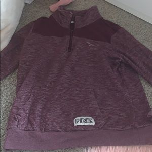 Maroon quarter zip from pink